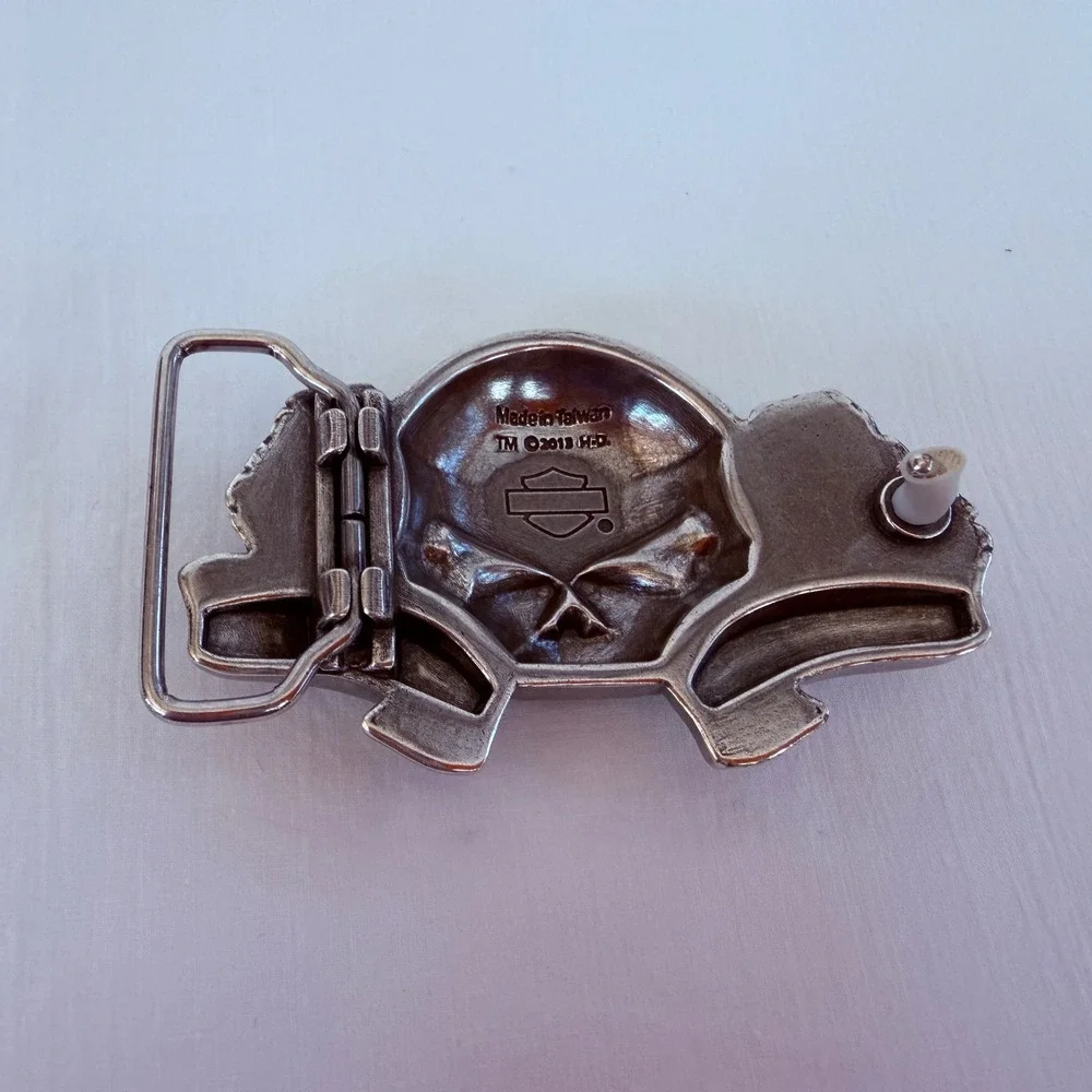 Harley-Davidson Belt Buckle Unisex Silver Sugar Skull 2013 Rose Biker Accessory